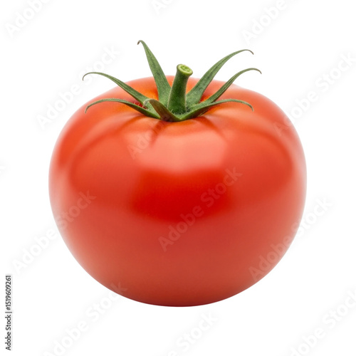 Wallpaper Mural Fresh ripe red tomato with green stem on black background Torontodigital.ca