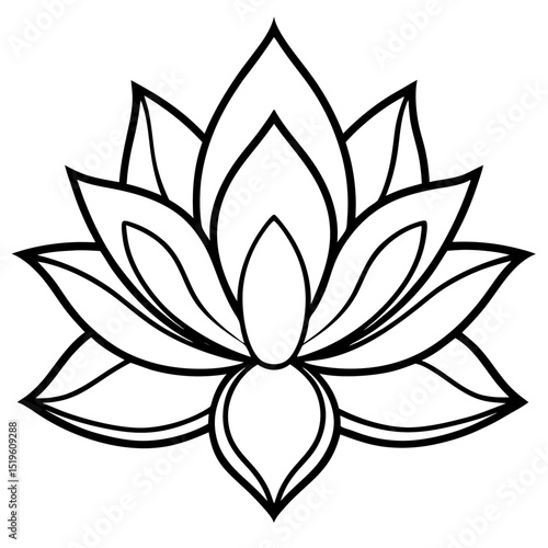 Simple Lotus Flower Vector – Egyptian Style