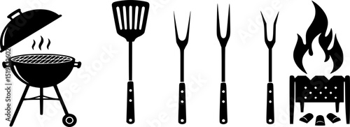 set of kitchenware tools for cooking and BBQ 