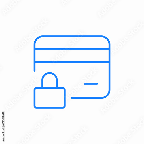 credit card lock icon sign vector