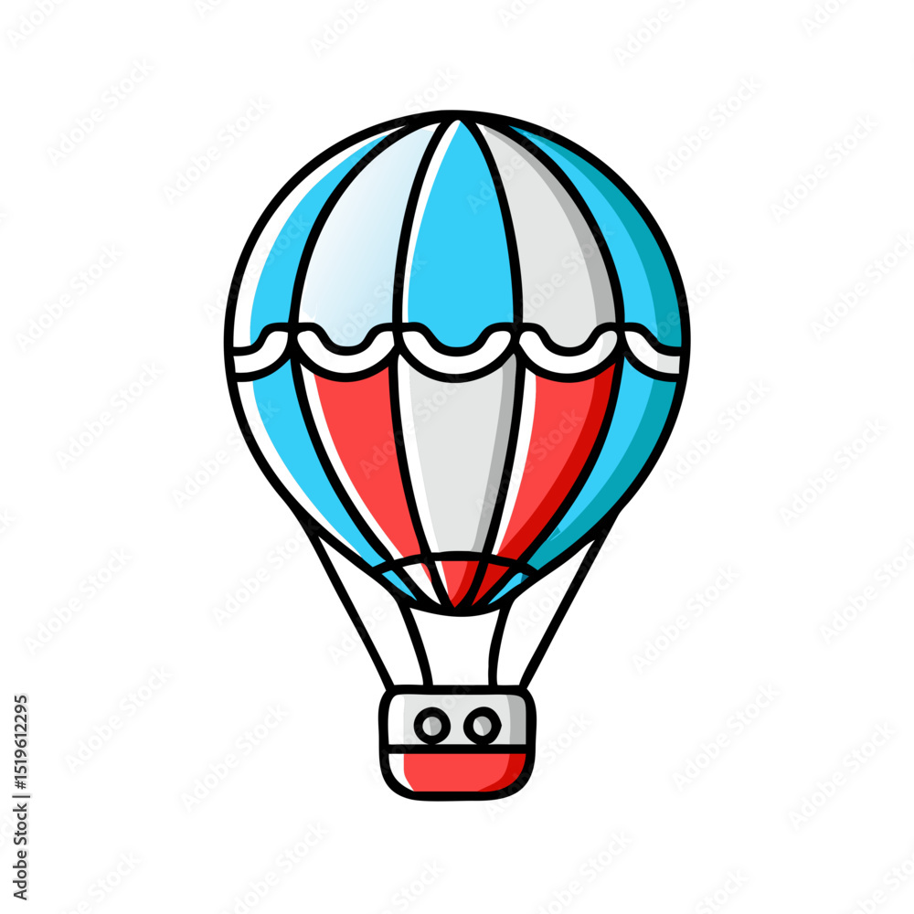 Naklejka premium Hot air balloon for travel or sky adventure.