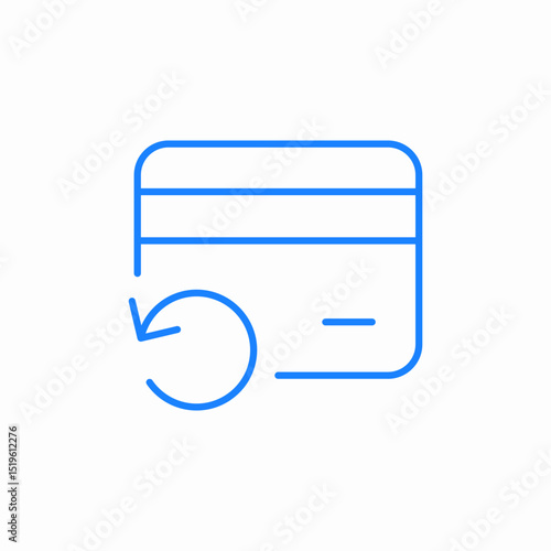 credit card undo icon sign vector