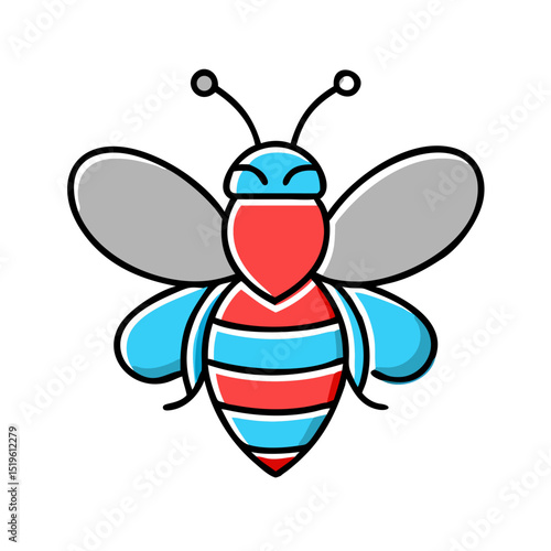 Bee icon for pollination or nature concept.