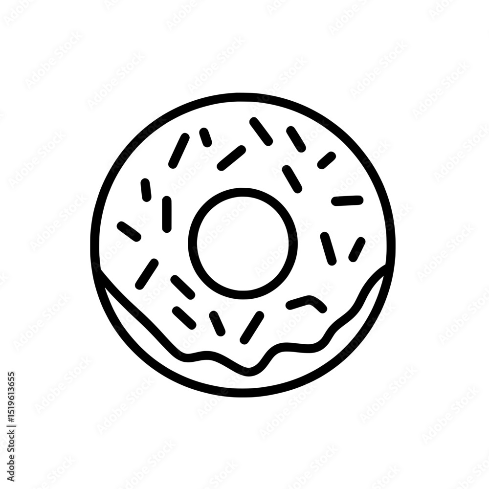 3D Perspective Donut Icon with Frosting and Realistic Shape 3D Perspective Donut Icon with Frosting and Realistic Shape