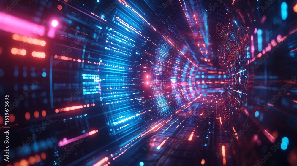 Fototapeta premium Business analysts deploy AI-powered systems to evaluate data within enterprise analytics platforms, generating insights with key performance indicators and real-time database metrics