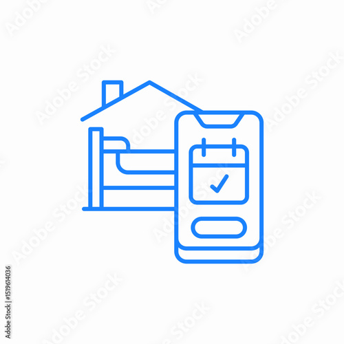 home bed schedule icon sign vector