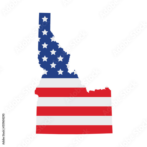 vector of Idaho map with USA flag