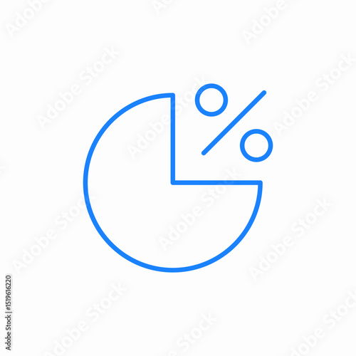 percentage pie chart icon sign vector