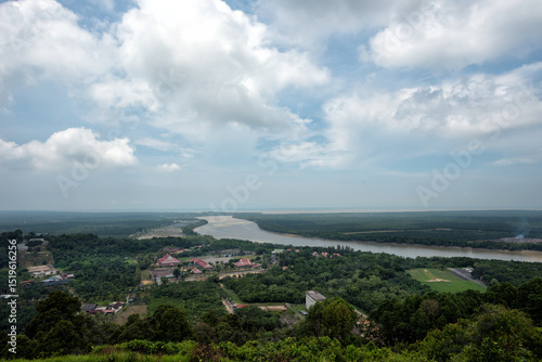 Wallpaper Mural Scenic Aerial View from Jugra Hill Overlooking Langat River and Lush Forests, Kuala Langat, Selangor, Malaysia Torontodigital.ca