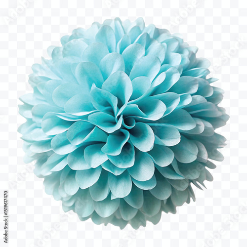 abstract 3d pastel paper pom-pom in different color style isolated on transparent background