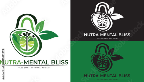 Nutritionist logo, leaf logo, healthy diet, dietitian logo, avocado logo