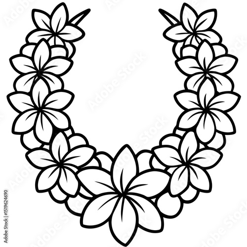 Minimalist Lei Illustration – Vector Art on White