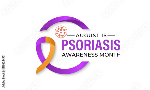 Psoriasis Awareness Month. Raise awareness. Medical concept. Symptoms include red, flaky skin patches covered in silvery scales. Creating for web banner, cards, prints, social media, poster. Vector.