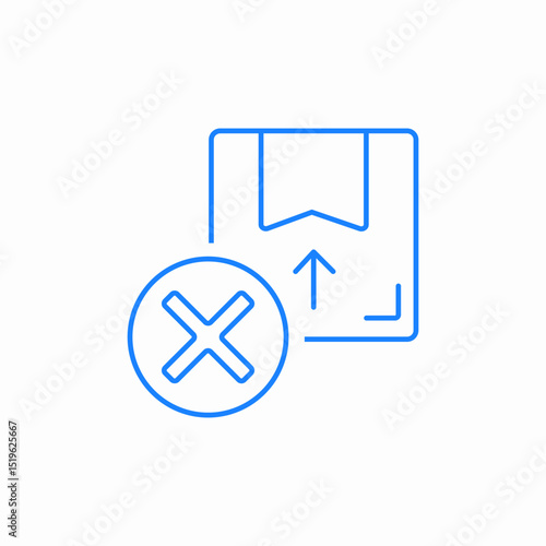 cancelled package icon sign vector