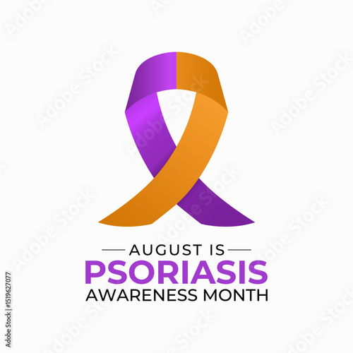 Psoriasis Awareness Month. Raise awareness. Medical concept. Symptoms include red, flaky skin patches covered in silvery scales. Creating for web banner, cards, prints, social media, poster. Vector.