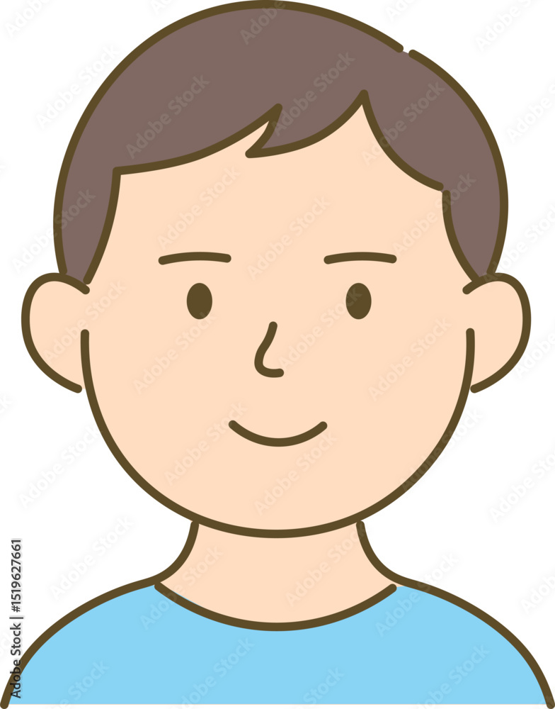 Illustration of a Man with Cleared Acne Illustration of a Man with Cleared Acne