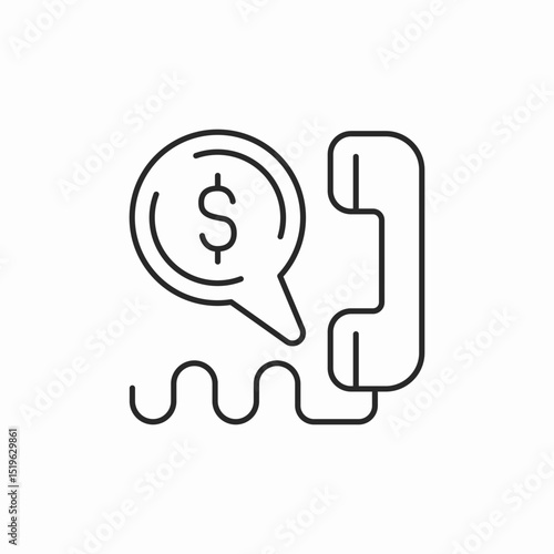 call for money icon sign vector