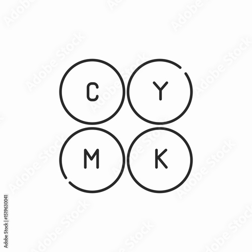cmyk color mode icon sign vector