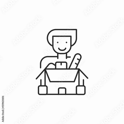 grocery shopping icon sign vector