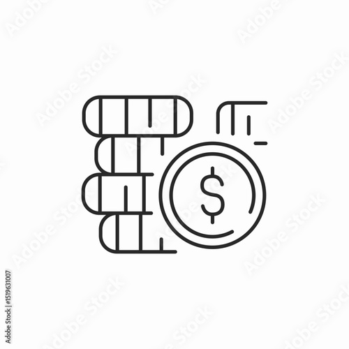 money coins stack icon sign vector