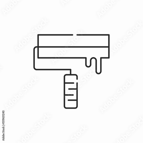 paint roller icon sign vector
