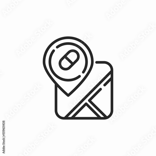 pharmacy location icon sign vector