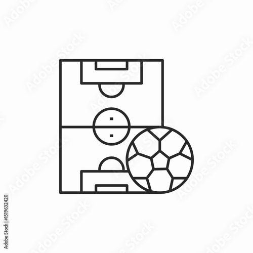 soccer pitch icon sign vector