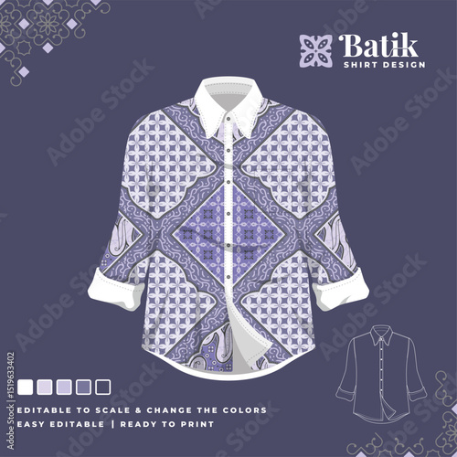 vintage batik shirt template design 33