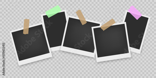 Vintage Photo Frame with Polaroid Style and Realistic Shadow for Gallery, Greeting Card or Memory Layout