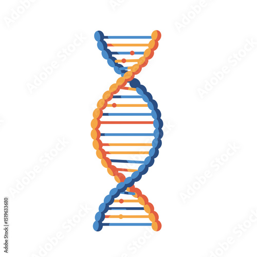 Colorful DNA double helix illustration with vibrant strands and abstract background