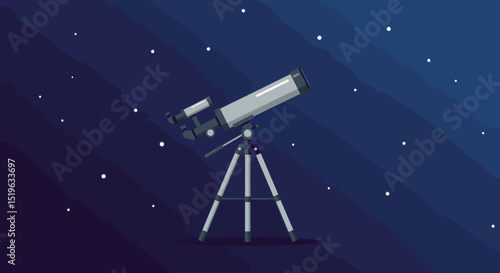 A sleek telescope set against a starry night sky, ideal for stargazing and exploration