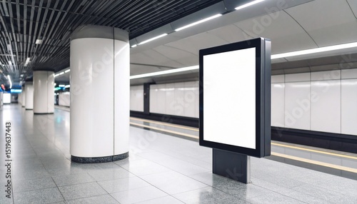 Blank Advertisement on Subway Platform