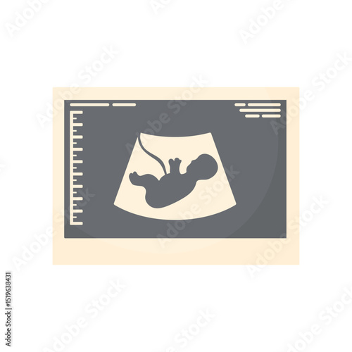 Ultrasound image of a newborn baby. Minimalist ultrasound of a pregnant woman.