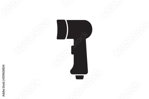 Flashlight icon silhouette vector with white background