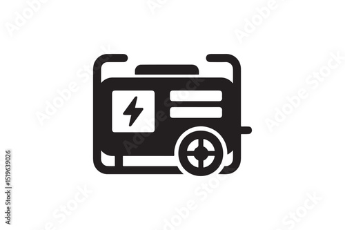 Generator icon silhouette vector with white background