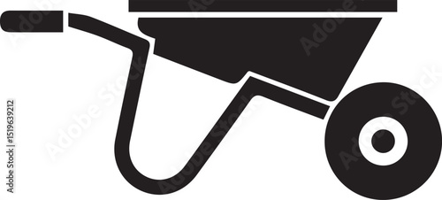 wheelbarrow construction tool isolated icon vector illustration design  black and white