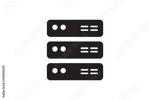 Server icon silhouette vector with white background