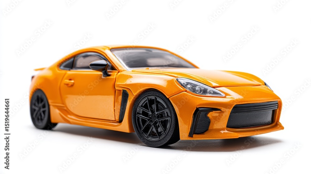 Detailed studio shot of a colorful toy car isolated on white backdrop toy Detailed studio shot of a colorful toy car isolated on white backdrop toy