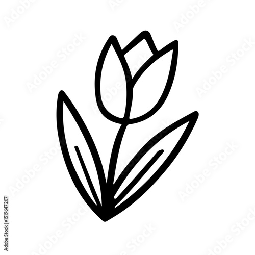Minimalist tulip line art vector illustration perfect for floral design, spring themes, and botanical projects. Ideal for prints, patterns, and digital decor.