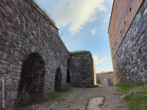Path and fortress walls in Suomenlinna, Helsinki