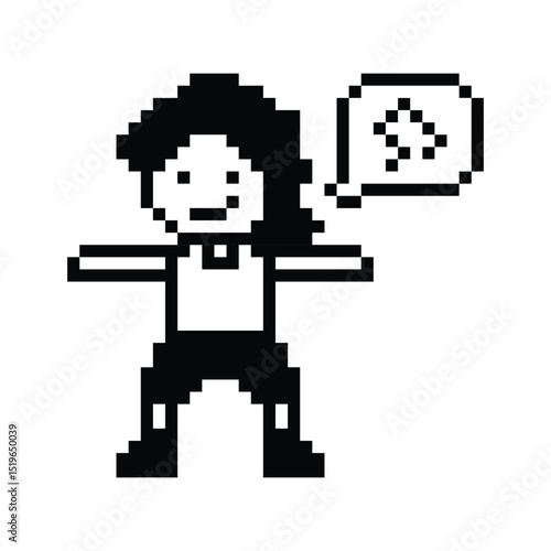 Cartoon cute pixel character cute man exercises training aerobic dance lifestyle music decoration life style 8 bit male boy dance with music game 8bit fitness isolated PNG vector.
