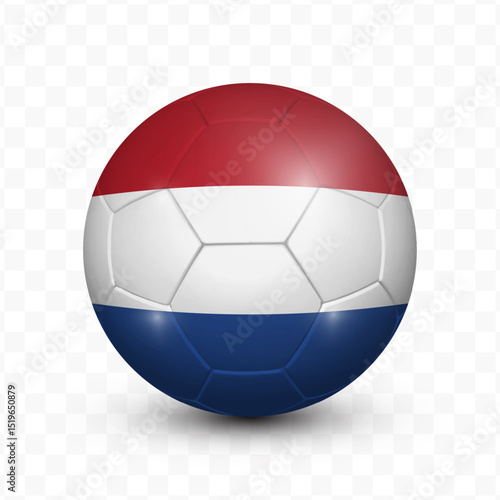 Ball Flag of Netherlands with transparent background, Vector Illustration.