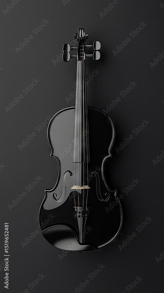 Fototapeta premium Black violin on dark background