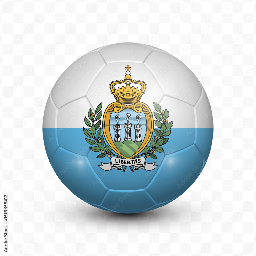 Ball Flag of San Marino with transparent background, Vector Illustration. Ball Flag of San Marino with transparent background, Vector Illustration.
