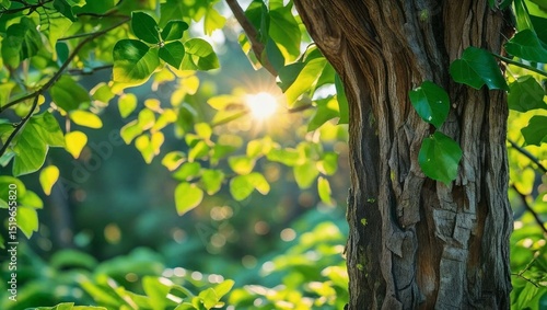 green leaves in the forest