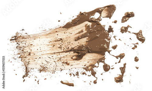 Mud spray drops isolated on white background, vector illustration, splash of dirt, grunge stains, soil droplets, messy texture, environmental impact, soil erosion, abstract, nature stains.