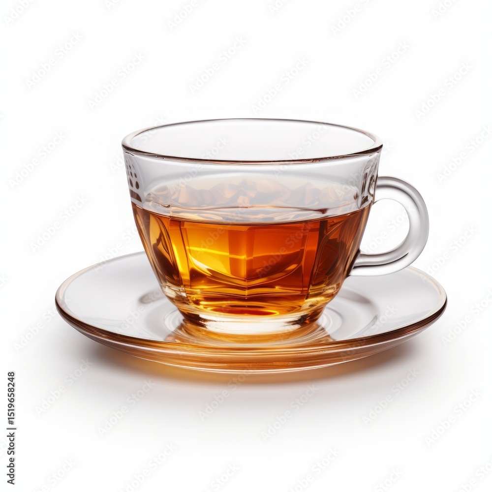 An isolated, ultra-detailed photograph of simple glass cup and saucer on a white background, realistic photography An isolated, ultra-detailed photograph of simple glass cup and saucer on a white background, realistic photography