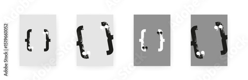 Quote posters with artistic typographic vector designs. Minimal text layouts for creative statements