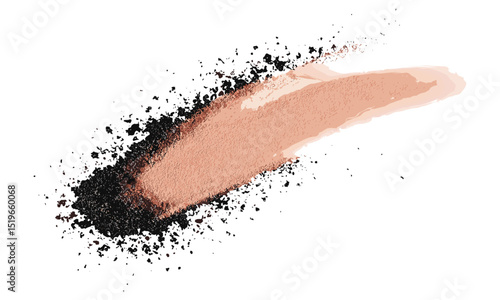 Face powder stroke isolated, top view, on white background, vector illustration, cosmetics design, beauty essentials, makeup stroke, cosmetic art, face powder makeup, beauty products.