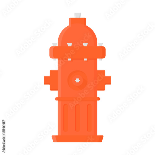 Fire hydrant. To extinguish fires, supply water for firefighters. Fire safety. Minimalistic red fire hydrant